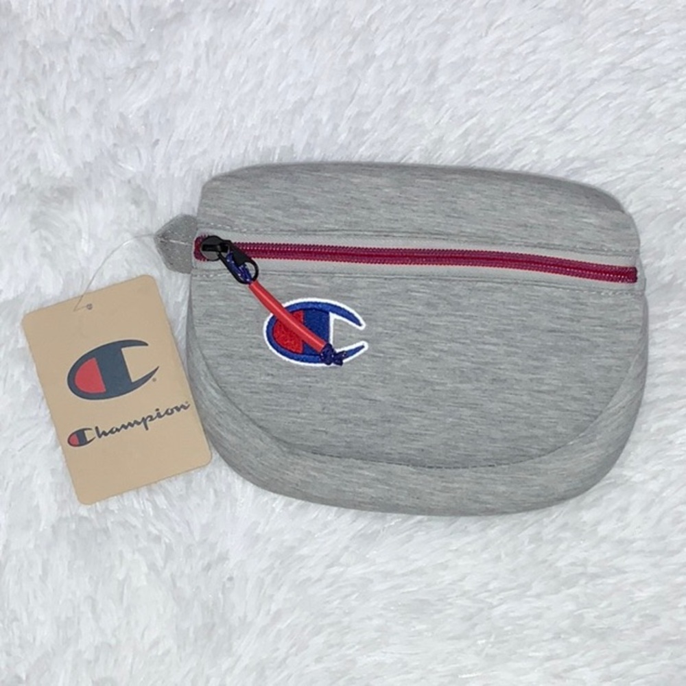 NWT Champion Gray Fanny Pack with Red Zipper